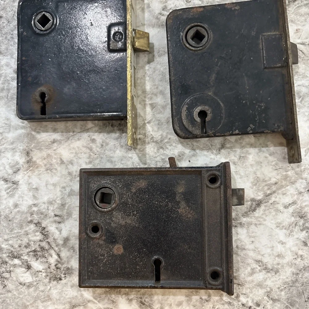 LOT OF 3 Antique Door‎ Hardware/Locks No Keys
